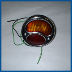 A-13405-SL Stainless Left Tail Light 6v Red/Amber