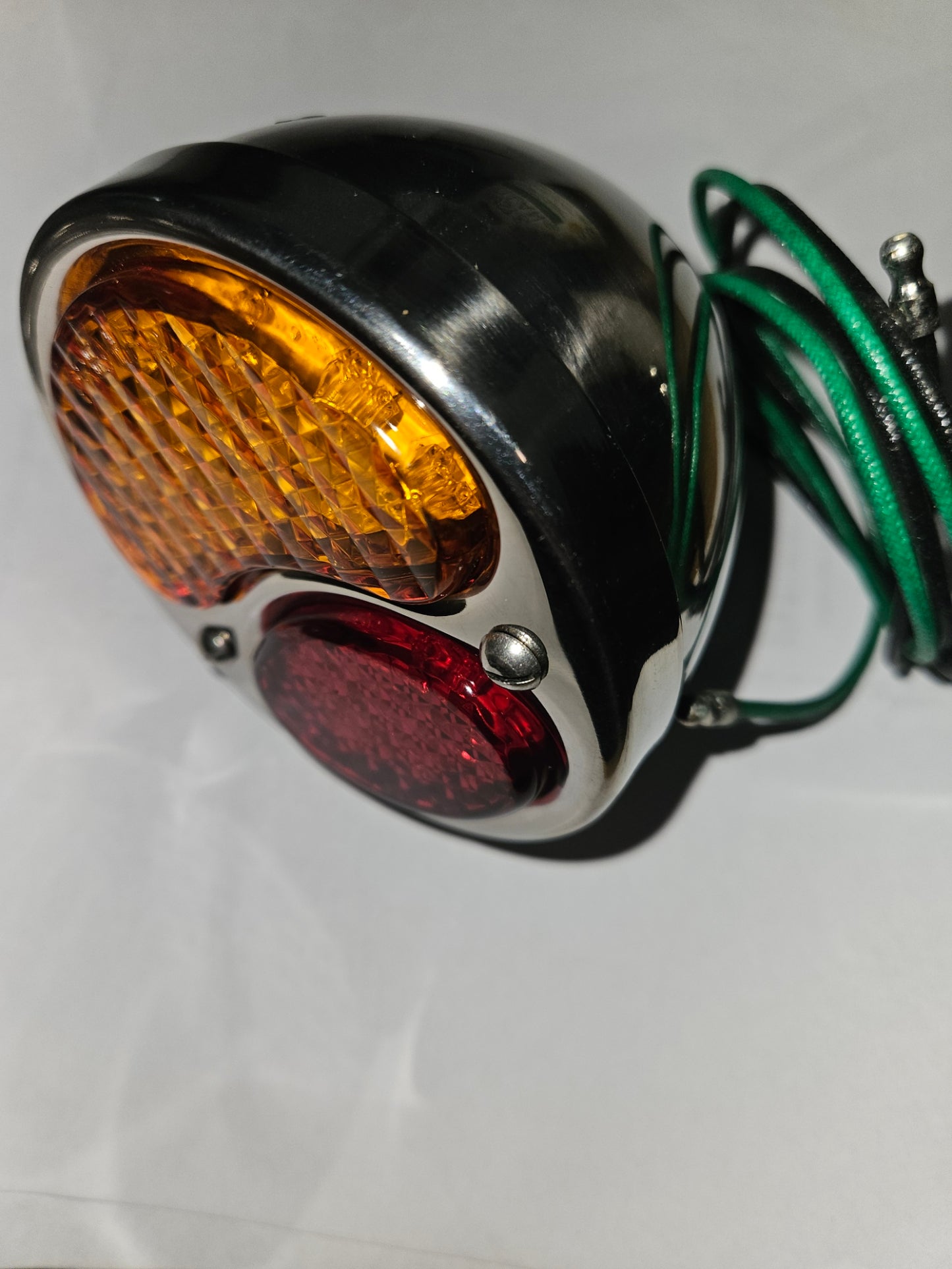 A-13405-SR Stainless Right Tail Light 6v Red/Amber