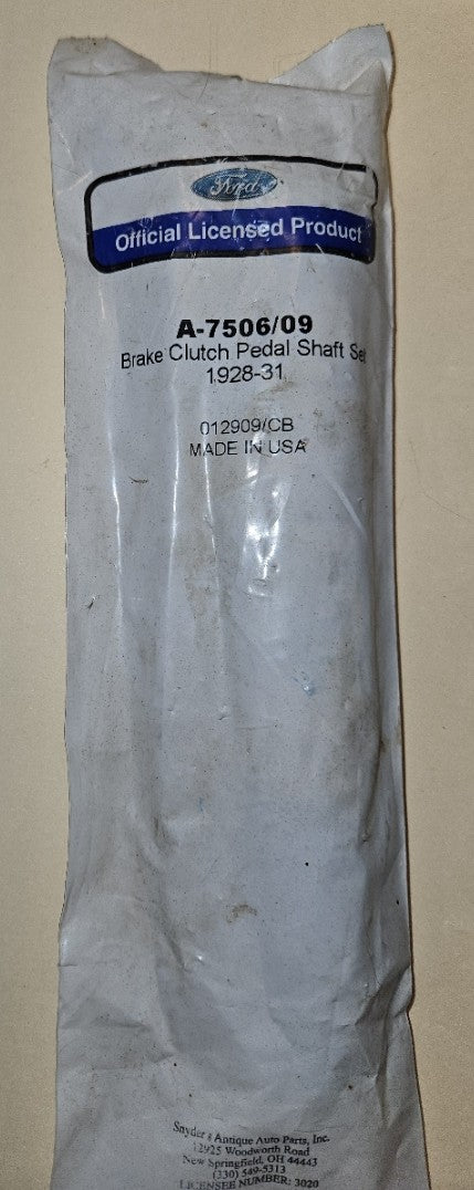 A-7506/09 Brake/Clutch Pedal Shaft Set