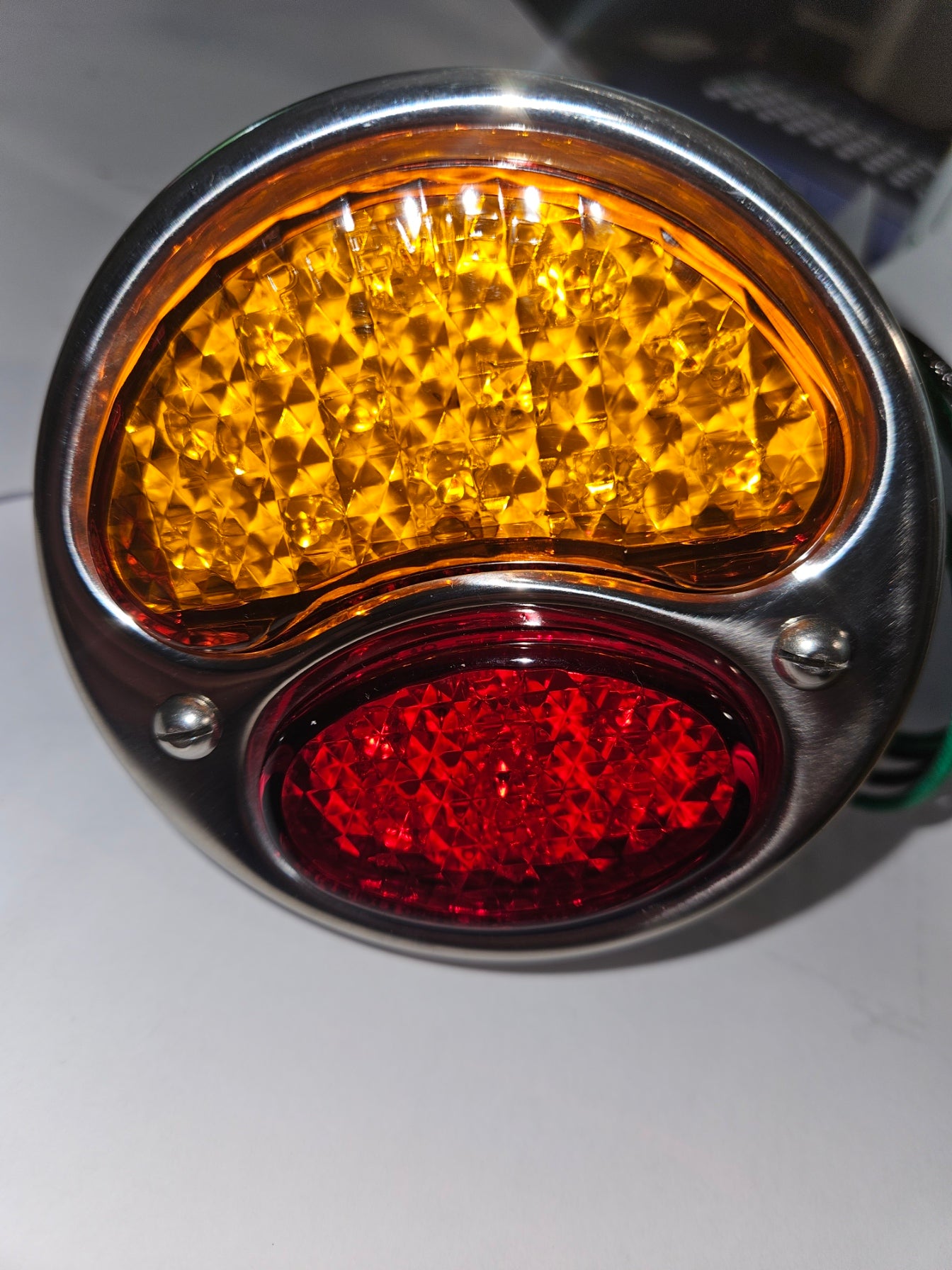 A-13405-SR Stainless Right Tail Light 6v Red/Amber